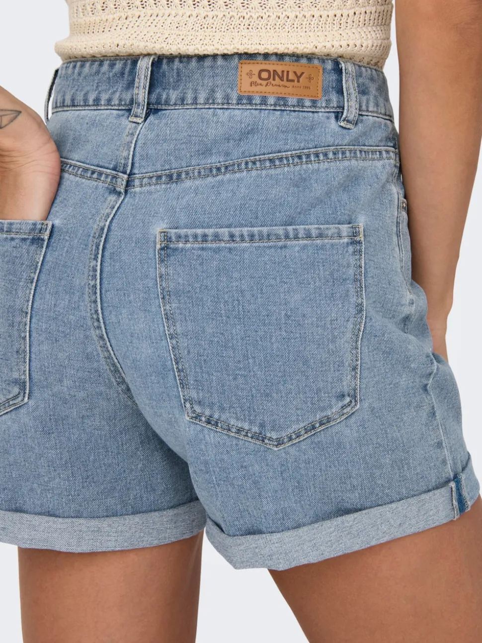ONLVEGA Vita alta Regular Fit Bermuda in jeans