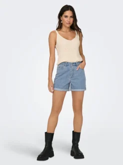 ONLVEGA Vita alta Regular Fit Bermuda in jeans
