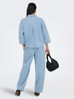 ONLVIX Vita media Barrel fit Jeans