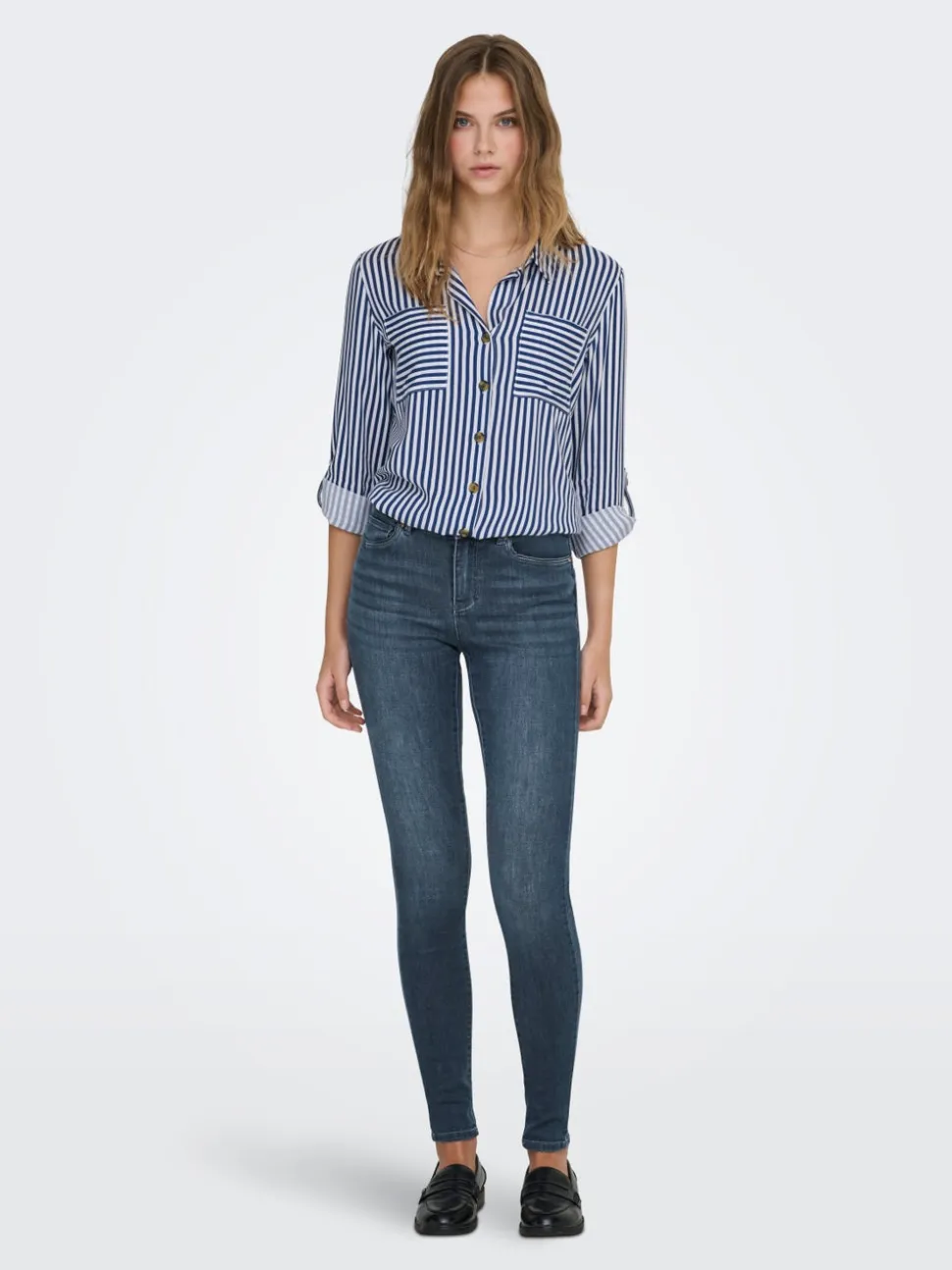 ONLWAUW Vita media Skinny Fit Jeans