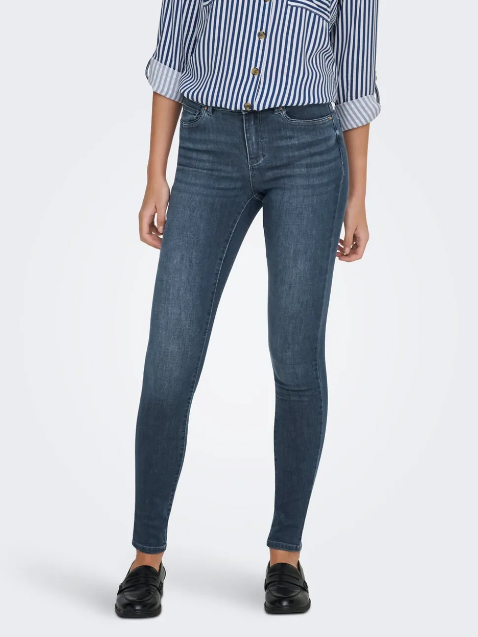ONLWAUW Vita media Skinny Fit Jeans