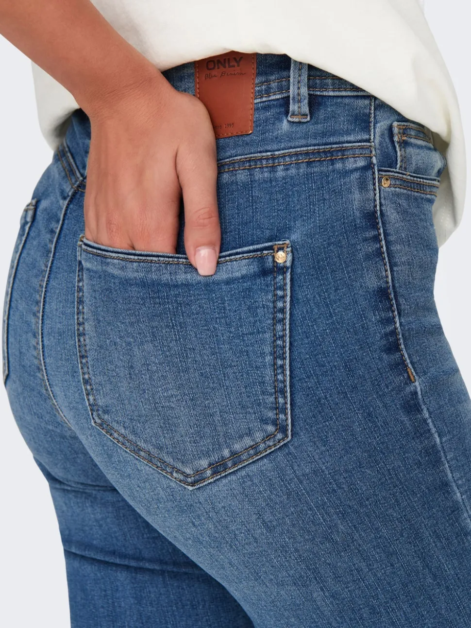 ONLWAUW Vita media Skinny Fit Jeans