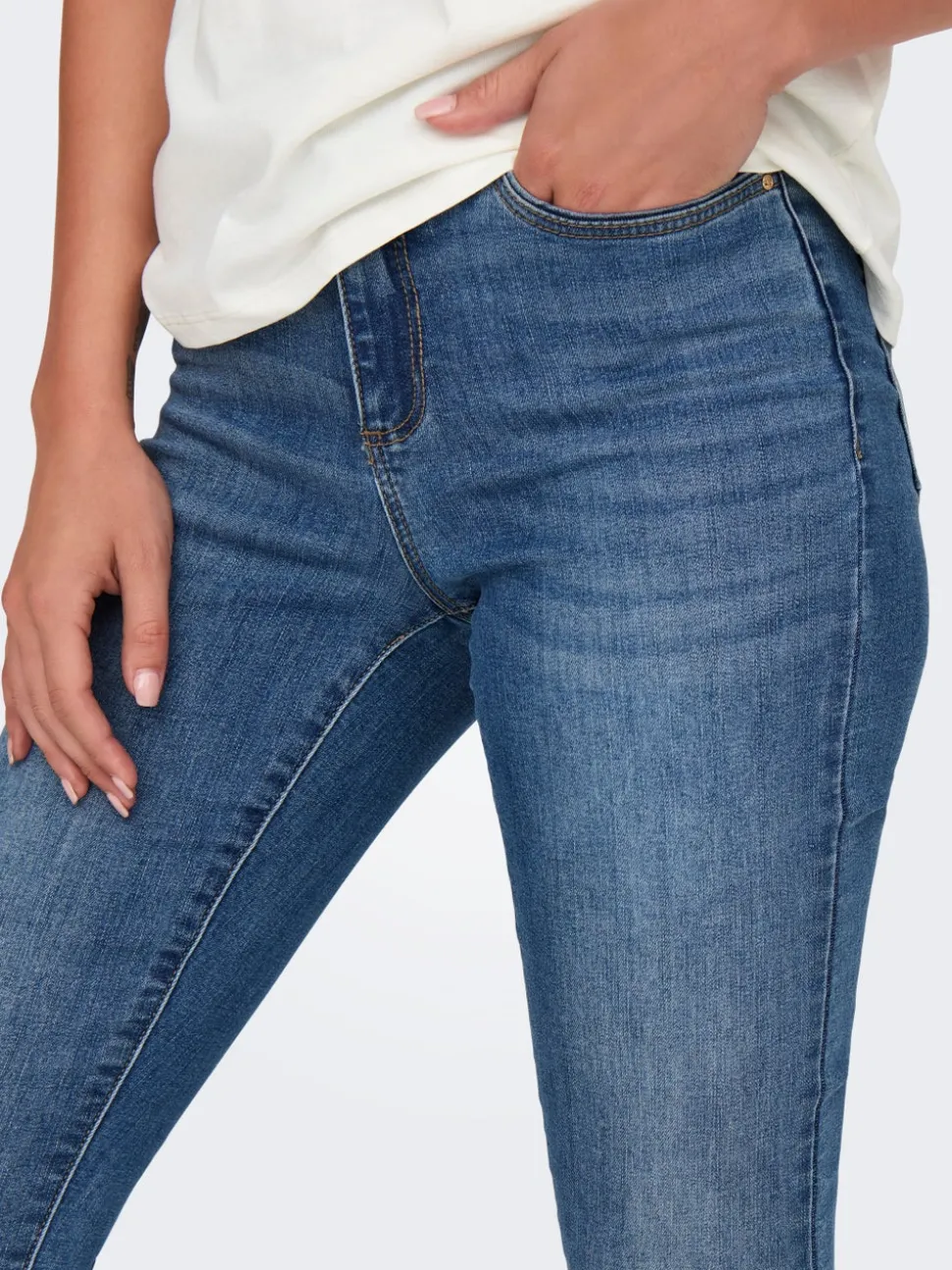 ONLWAUW Vita media Skinny Fit Jeans