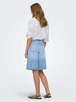 ONLZAGU-DORSI Vita media Loose Fit Bermuda in jeans