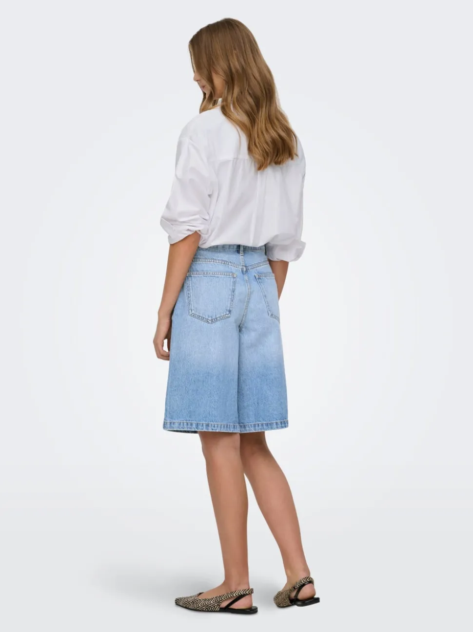 ONLZAGU-DORSI Vita media Loose Fit Bermuda in jeans
