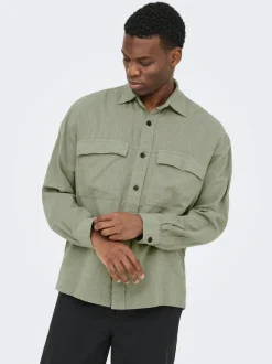 ONSCAIDEN Lino Giacca camicia