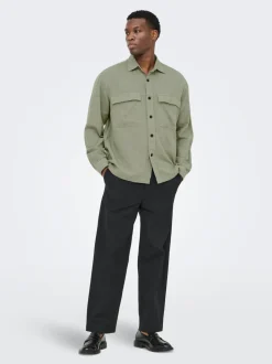 ONSCAIDEN Lino Giacca camicia