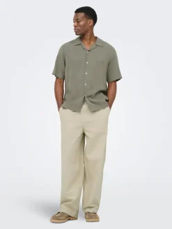 ONSDAVES Wide Leg Fit Lino Pantaloni