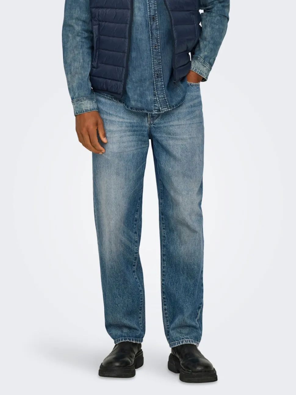 ONSEDGE Vita media Straight Fit Jeans