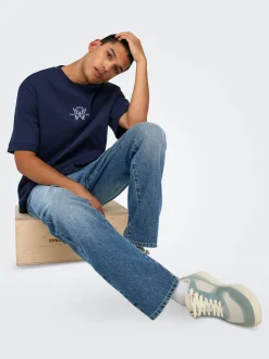 ONSEDGE Vita media Straight Fit Jeans