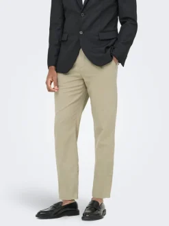 ONSLEO Tapered Fit - Cropped Lino Pantaloni chino