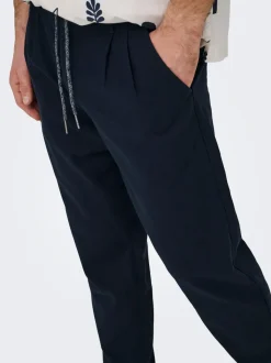 ONSLEO Tapered Fit - Cropped Lino Pantaloni chino