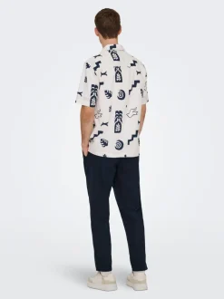 ONSLEO Tapered Fit - Cropped Lino Pantaloni chino