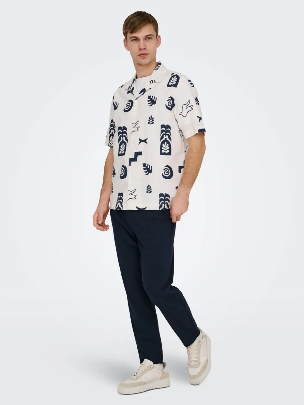 ONSLEO Tapered Fit - Cropped Lino Pantaloni chino