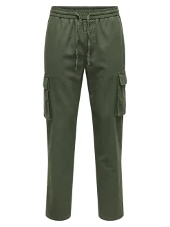 ONSLINUS Tapered Fit Lino Pantaloni cargo