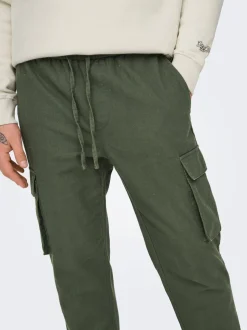 ONSLINUS Tapered Fit Lino Pantaloni cargo