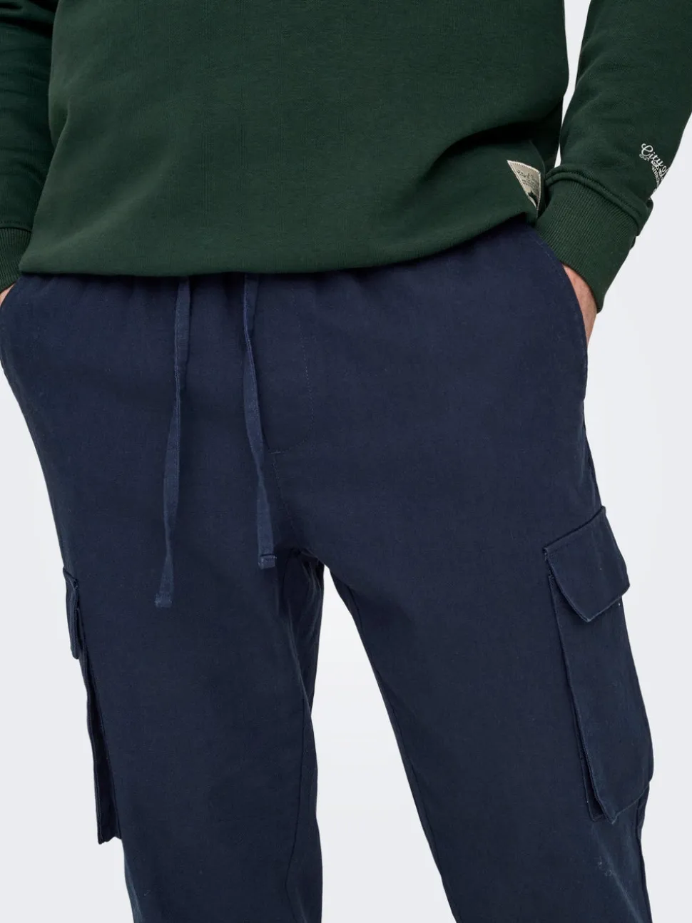ONSLINUS Tapered Fit Lino Pantaloni cargo