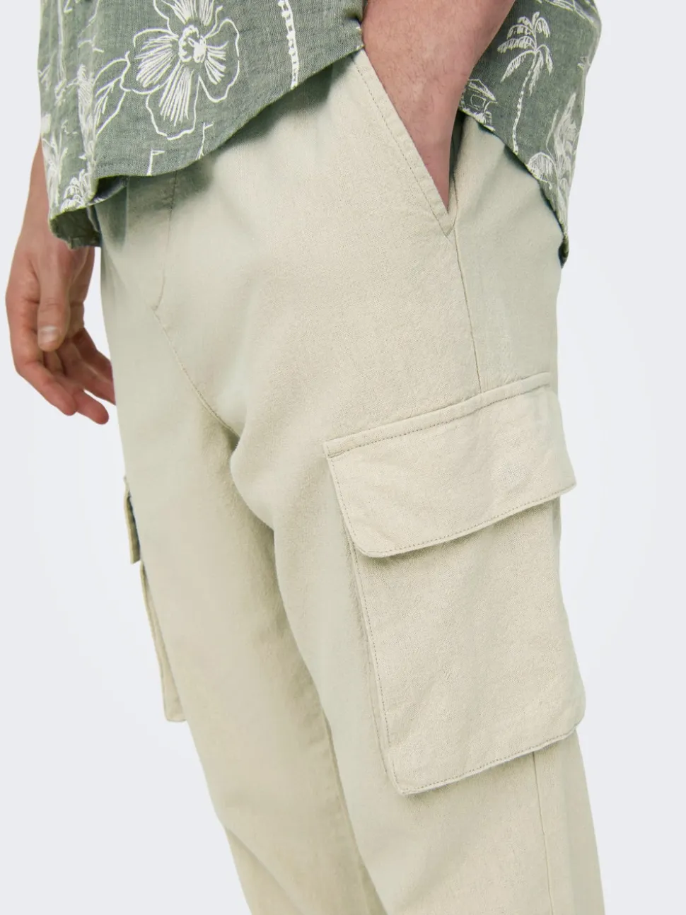 ONSLINUS Tapered Fit Lino Pantaloni cargo