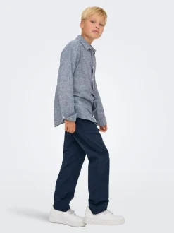 OSJLINUS Tapered Fit Lino Pantaloni