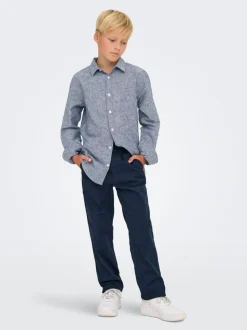 OSJLINUS Tapered Fit Lino Pantaloni