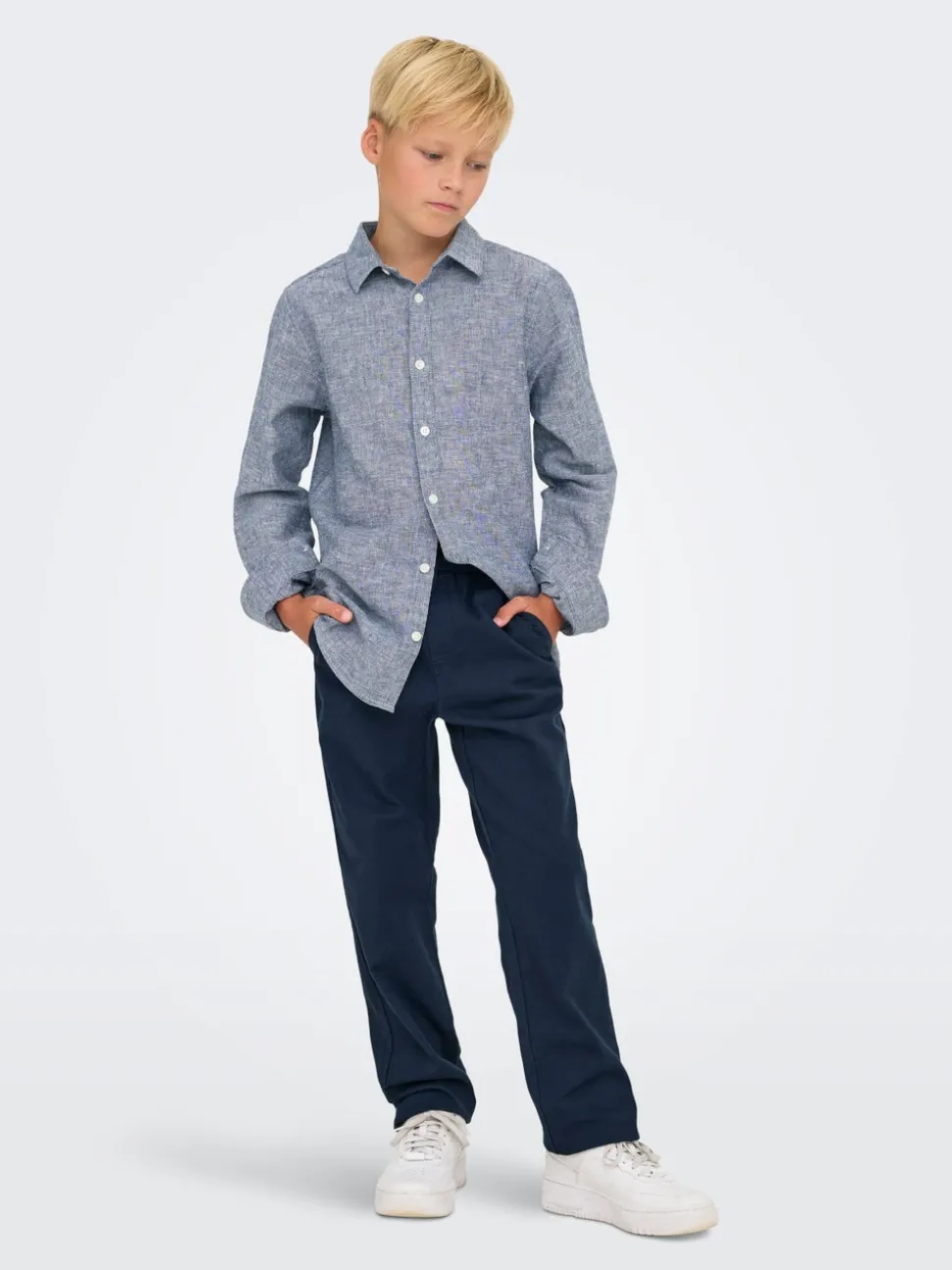 OSJLINUS Tapered Fit Lino Pantaloni